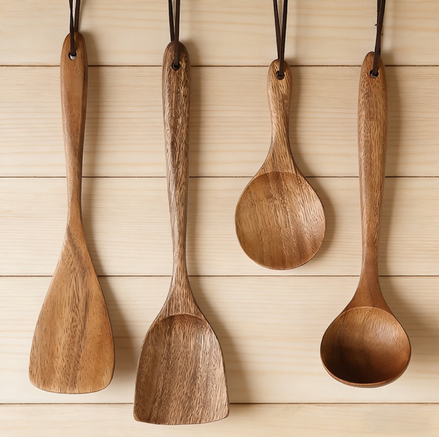 Acacia Wood Utensil Set — wholesale & custom OEM by WoodWhisper